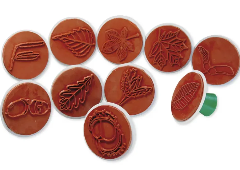 Stempel-Set "Bäume - Blätter und Früchte", 10 Stück