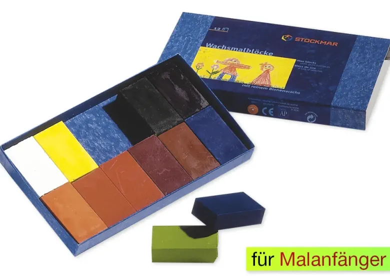 Stockmar Wachsmalblöcke, 12 Farben im Kartonnetui