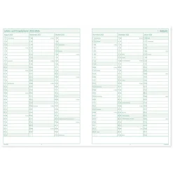 System-Schulplaner-Set 2026/2027 A5, grün, mit Klick-Schutz-Cover