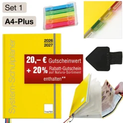 System-Schulplaner-Set 2026/2027 A4-Plus, gelb