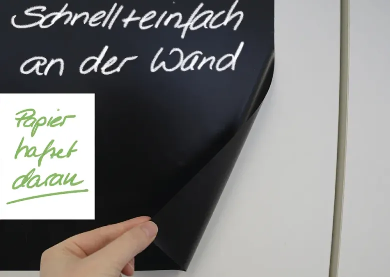 Tafel-Folie statisch, 20 m auf Rolle, schwarz glänzend, abwischbar