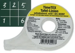 Tafel-Linien selbstklebend, weiß, im Spender, 15 m / 3 mm