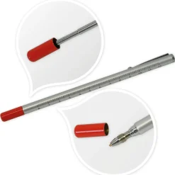 Teleskop-Korrigier-Stift rot mit Clip + 2 Ersatz-Minen