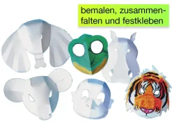 Tiermasken aus Papier, 30 Stück