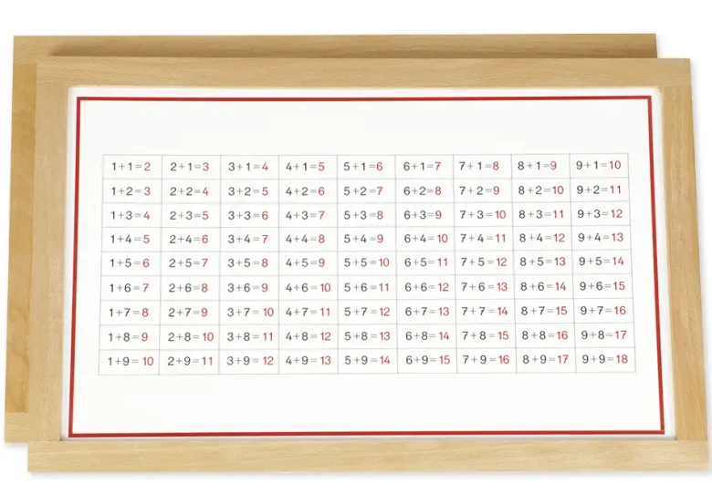 TimeTEX Additionstabellen im Holzrahmen "Montessori Premium"