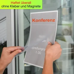 TimeTEX Aushang-Einstecktaschen A4 hochkant, selbsthaftend, 2 Stück