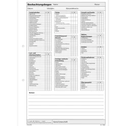 TimeTEX Block Schüler-Beobachtung A4, 30 Blatt mit Durchschlag