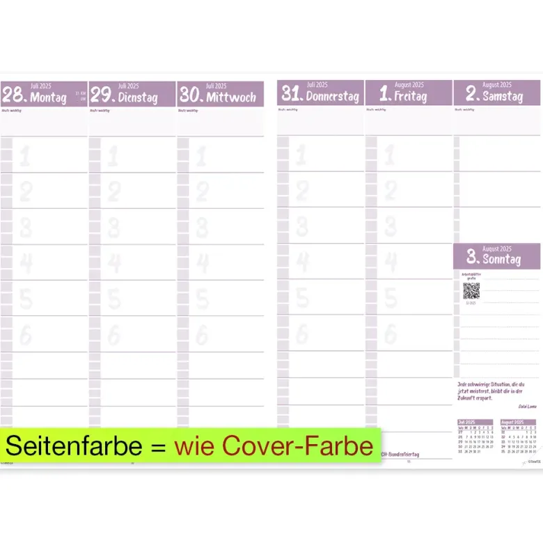 TimeTEX Design-Schulplaner A4-Plus 2026/2027, malve