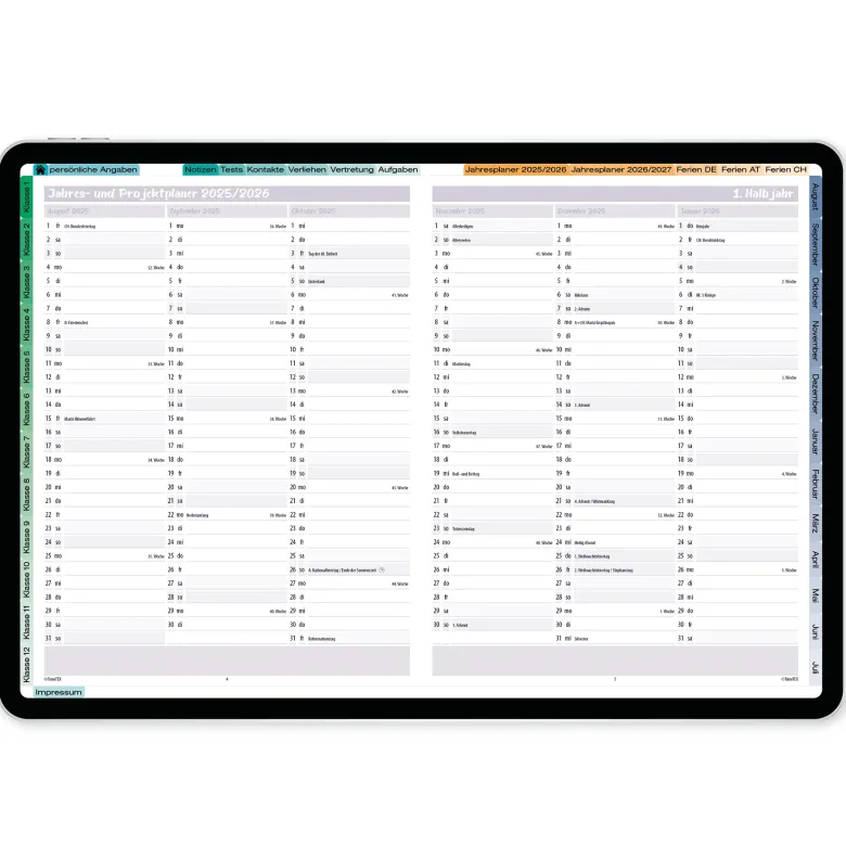 TimeTEX Digitaler Design-Schulplaner DigiPlan 2026/2027, malve