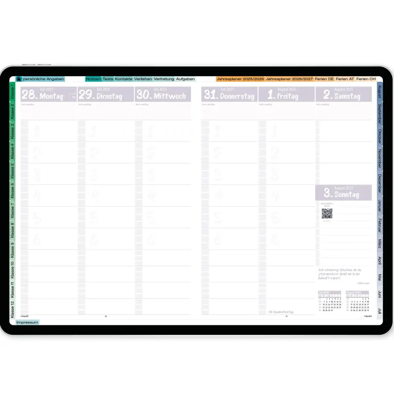 TimeTEX Digitaler Design-Schulplaner DigiPlan 2026/2027, malve