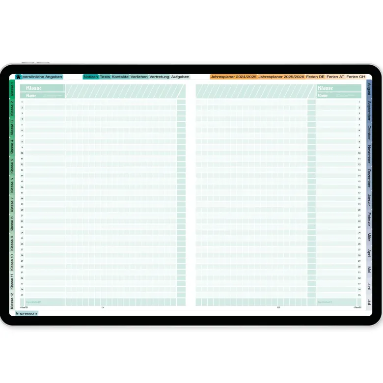 TimeTEX Digitaler Design-Schulplaner DigiPlan 2026/2027, mint