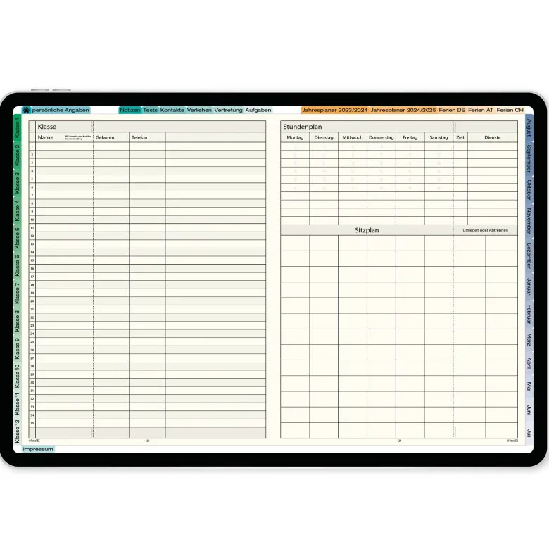 TimeTEX Digitaler Natura-Schulplaner DigiPlan 2026/2027