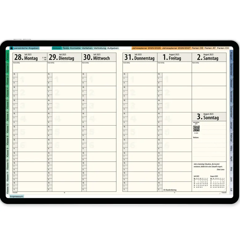 TimeTEX Digitaler Natura-Schulplaner DigiPlan 2026/2027