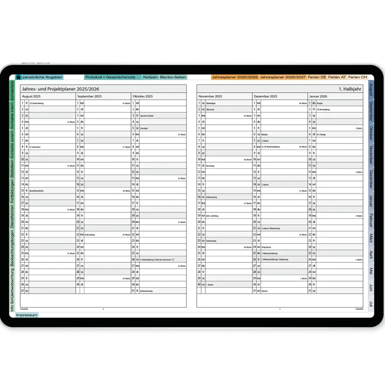 TimeTEX Digitaler Sozial-Pädagogen-Schulplaner DigiPlan 2026/2027