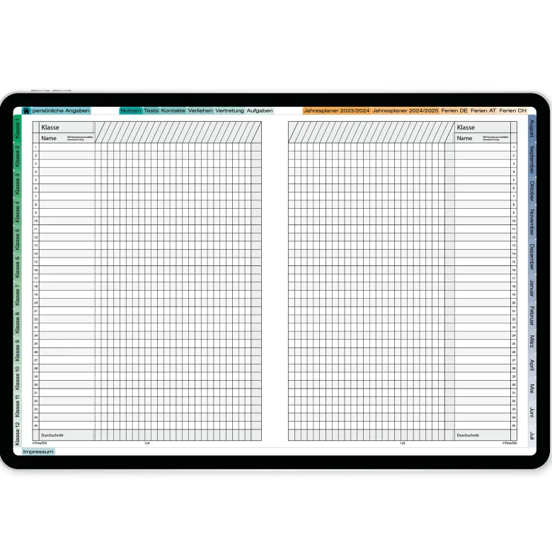 TimeTEX Digitaler Trend-Schulplaner DigiPlan 2026/2027, flamingo