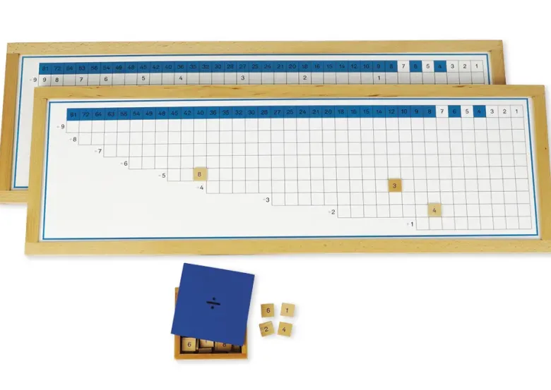 TimeTEX Divisionstabellen im Holzrahmen "Montessori Premium"