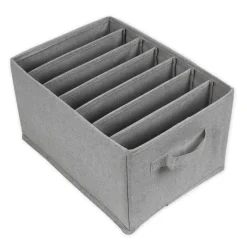 TimeTEX Fächerbox "Origami" A4 mit 7 Fächern, aus Stoff, hellgrau