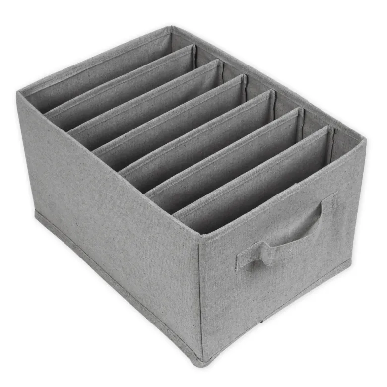 TimeTEX Fächerbox "Origami" A4 mit 7 Fächern, aus Stoff, hellgrau