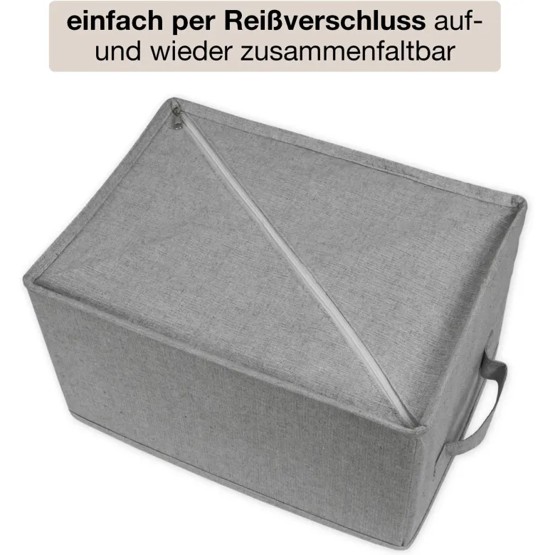 TimeTEX Fächerbox "Origami" A4 mit 7 Fächern, aus Stoff, hellgrau