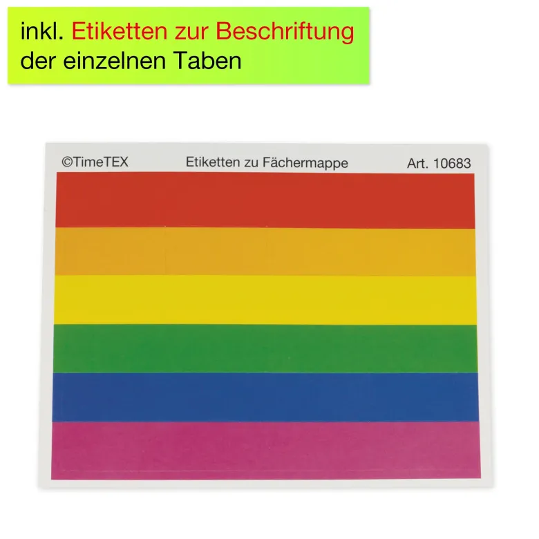 TimeTEX Fächermappe A4-Plus, transparent farbig
