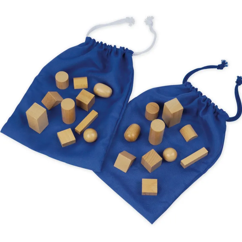 TimeTEX Geheimnisvoller Beutel mit geometrischen Formen, 22-tlg. "Montessori-Premium"