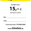 TimeTEX Geschenkgutschein 15,00