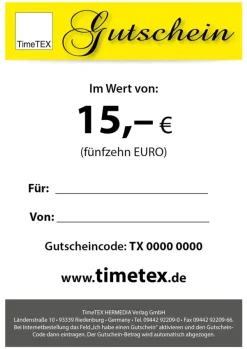 TimeTEX Geschenkgutschein 15,00