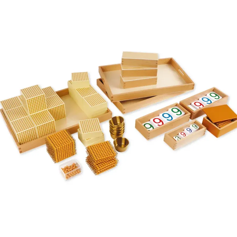TimeTEX Goldenes Perlenmaterial, Komplettsatz "Montessori Premium"