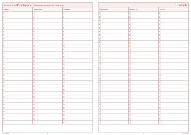 TimeTEX Gruppen-Tagebuch A4