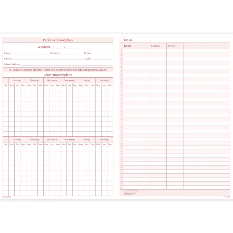 TimeTEX Heft Schüler-Leistung A4