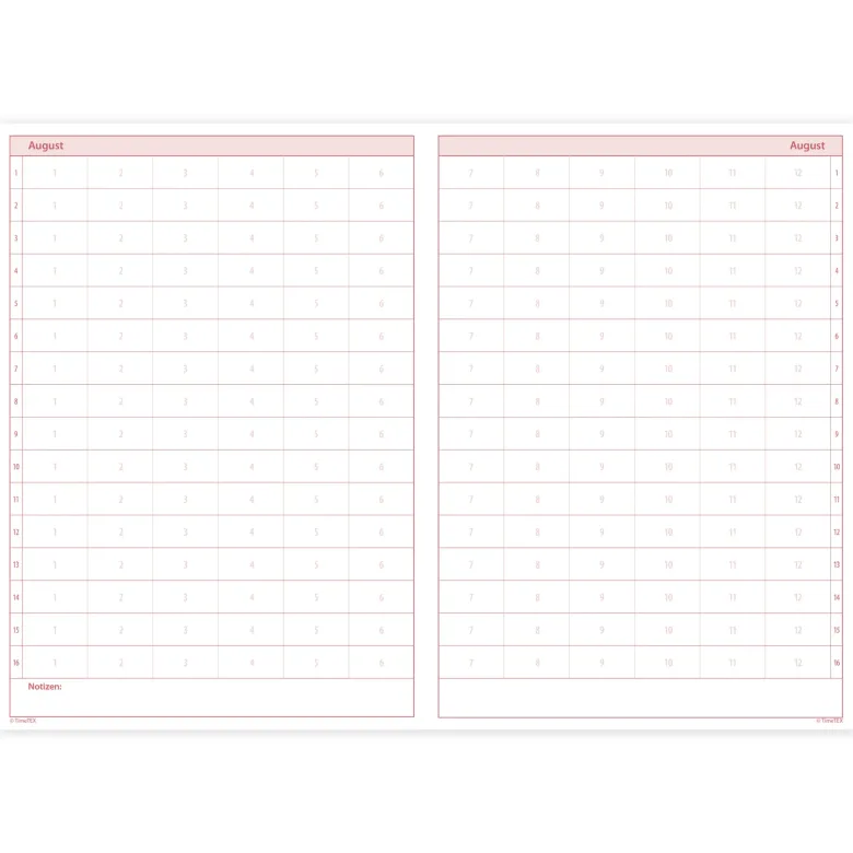 TimeTEX Heft Stoffverteilungs-Plan A4