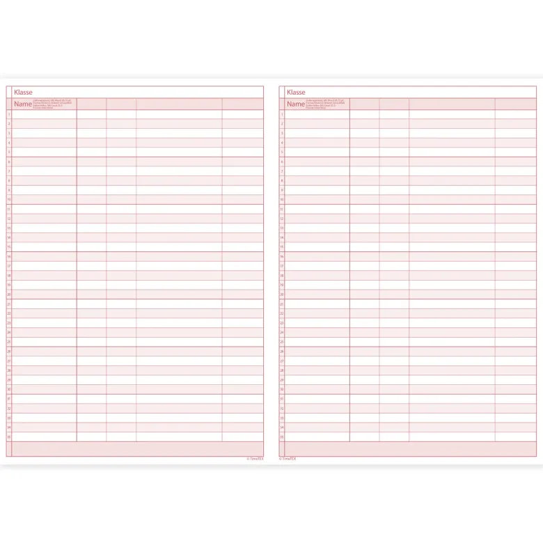 TimeTEX Heft Stoffverteilungs-Plan A4