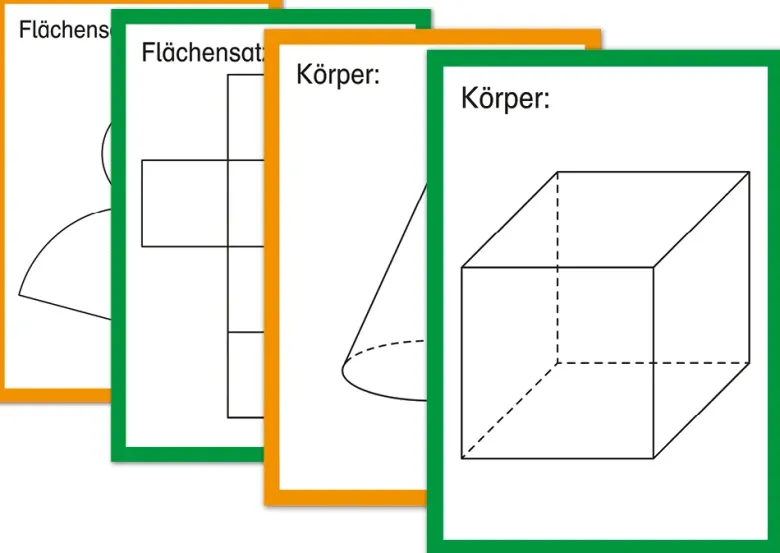 TimeTEX Karten "Geometrische Körper" aus Pappe A4, 57-tlg.