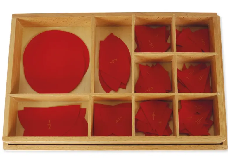 TimeTEX Kasten mit Bruchrechenkreisen aus Kunststoff "Montessori Premium"