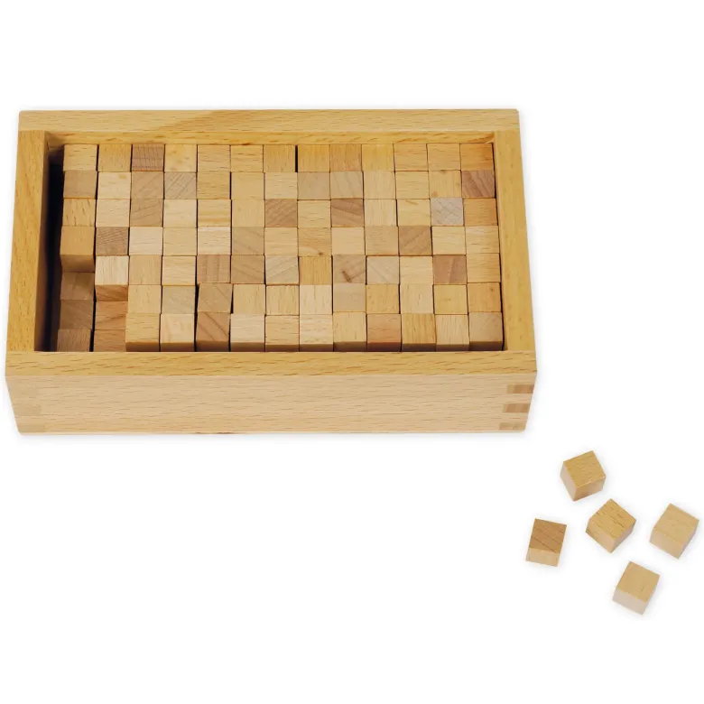 TimeTEX Kasten mit Kuben zum Rosa Turm "Montessori Premium"