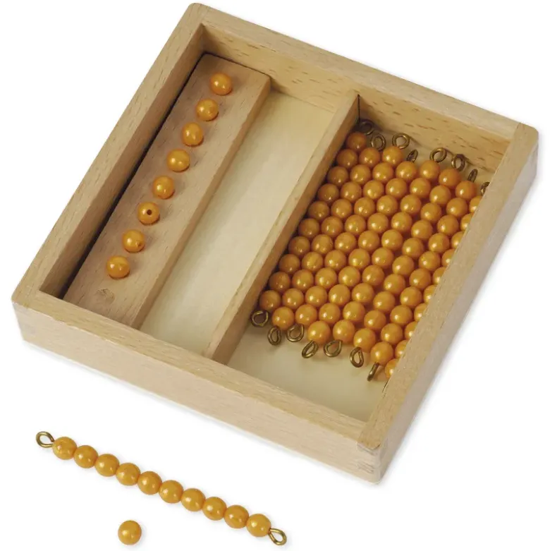 TimeTEX Kasten mit Zehnerstangen und Einerperlen, lose Perlen "Montessori Premium"