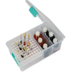 TimeTEX Klappdeckel-Box mit Stifte-Einsatz, transparent