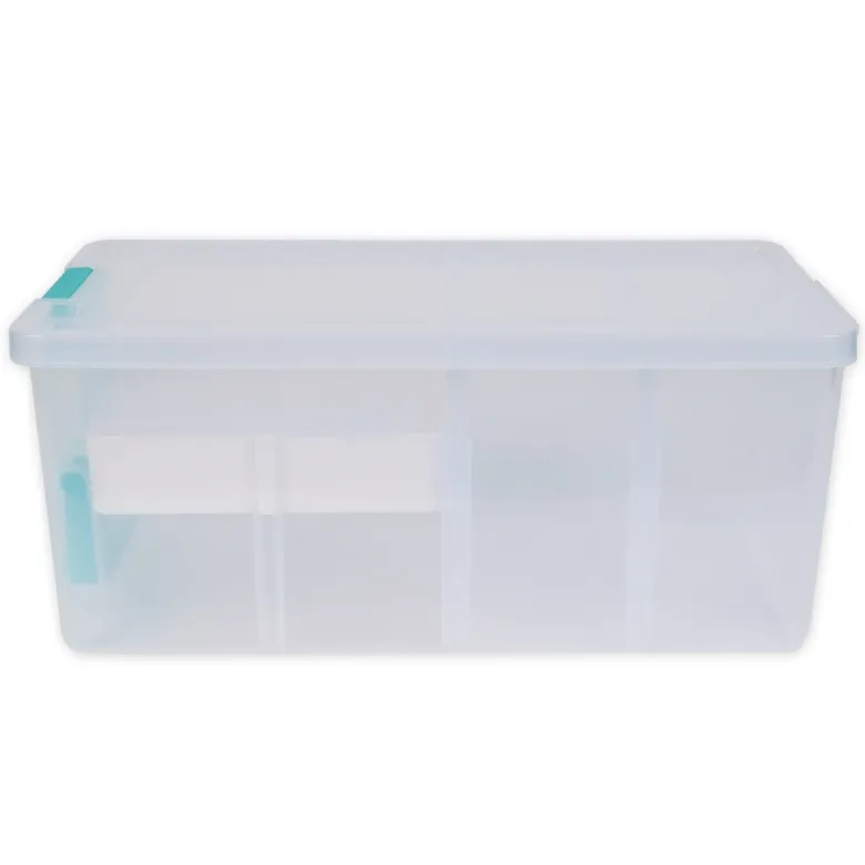 TimeTEX Klappdeckel-Box mit Stifte-Einsatz, transparent