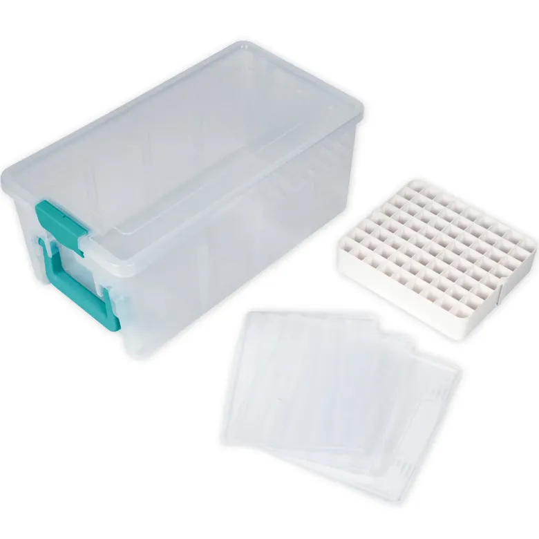 TimeTEX Klappdeckel-Box mit Stifte-Einsatz, transparent