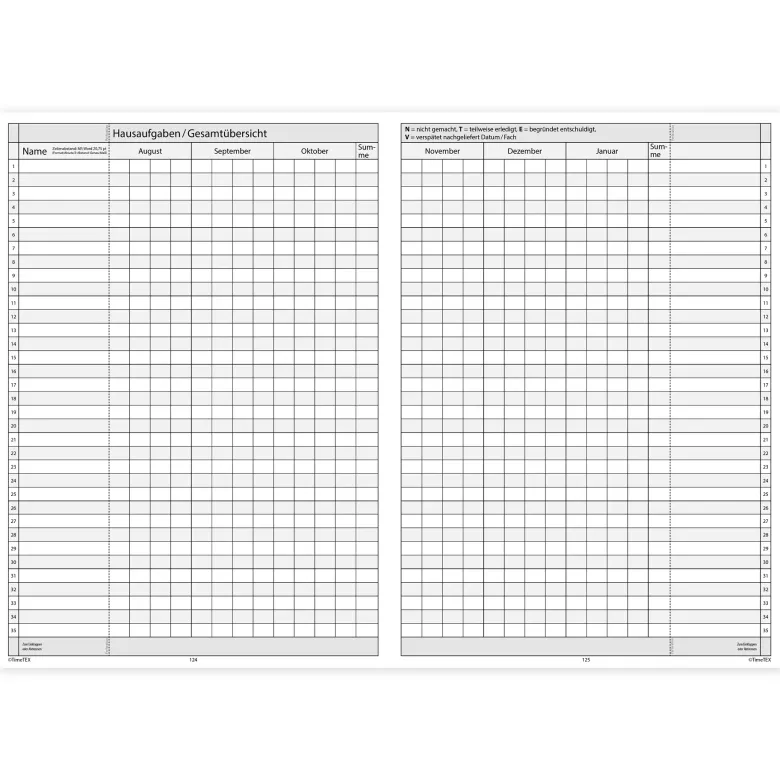 TimeTEX Klassenbuch A4-Plus, Sekundarstufe + Grundschule
