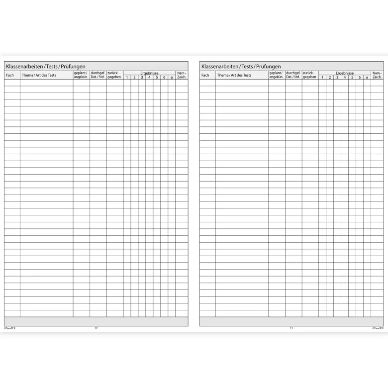 TimeTEX Klassenbuch A4-Plus, Sekundarstufe + Grundschule