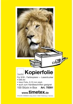 TimeTEX-Kopierfolie A4, schwarz/weiß + Farbe, Box 100 Stück
