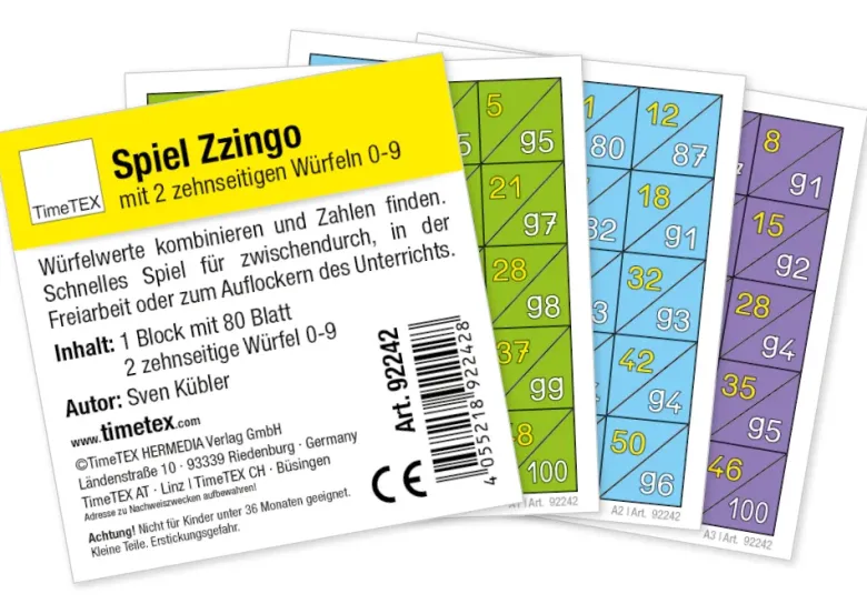 TimeTEX Lernspiel "Zzingo", 3-tlg., in Kunststoff-Box