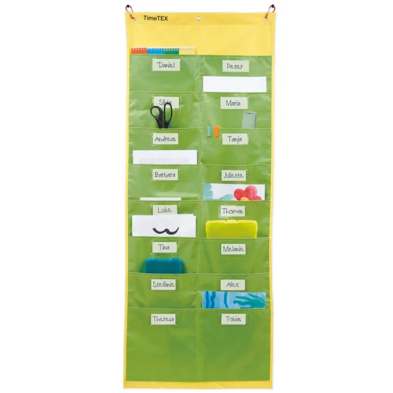 TimeTEX Materialtaschen-Station "Greenly", mit 16 Einsteck-Taschen A4, 124x50 cm