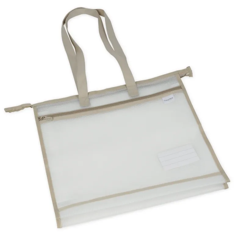 TimeTEX Material-Umhängetasche "OrgaBag", transparent/beige
