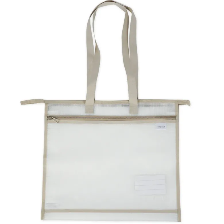 TimeTEX Material-Umhängetasche "OrgaBag", transparent/beige
