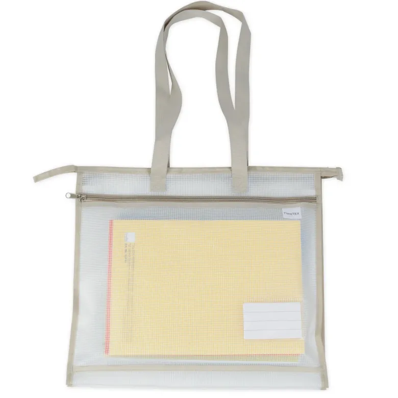 TimeTEX Material-Umhängetasche "OrgaBag", transparent/beige