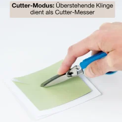 TimeTEX Multifunktions-Schere 2in1, mit Cuttermesser, blau