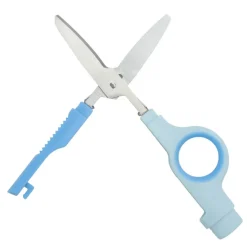 TimeTEX Multifunktions-Schere 2in1, mit Cuttermesser, blau
