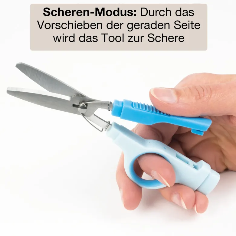 TimeTEX Multifunktions-Schere 2in1, mit Cuttermesser, blau